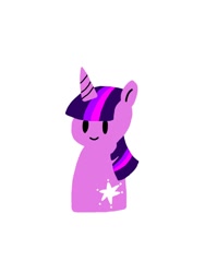 Size: 768x1024 | Tagged: safe, artist:moyashi_kento, twilight sparkle, pony, unicorn, g4, female, happy, looking at you, mare, minimalist, simple background, smiley face, smiling, smiling at you, solo, unicorn twilight, white background