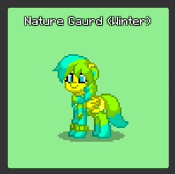 Size: 837x835 | Tagged: safe, oc, oc only, oc:nature guard, pegasus, pony, pony town, clothes, pixel art, scarf, socks, winter