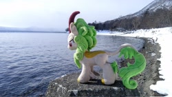 Size: 2048x1152 | Tagged: safe, photographer:pakapaka1993, spring glow, kirin, pony, g4, irl, japan, photo, plushie, snow, solo, winter