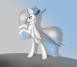 Size: 2618x2291 | Tagged: safe, artist:maneblue, oc, oc only, pegasus, pony, abstract background, bipedal, high res, pegasus oc, rearing, solo
