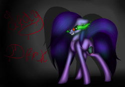 Size: 2924x2050 | Tagged: safe, artist:maneblue, oc, oc only, earth pony, pony, corrupted, earth pony oc, female, grin, high res, mare, smiling, solo, sombra eyes