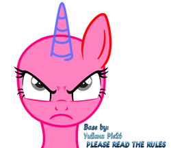 Size: 3672x3184 | Tagged: safe, artist:yulianapie26, oc, oc only, pony, unicorn, angry, bald, base, bust, eyelashes, frown, high res, horn, simple background, solo, unicorn oc, white background