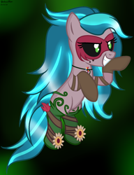 Size: 1524x1988 | Tagged: safe, artist:yulianapie26, gaea everfree, gloriosa daisy, earth pony, pony, equestria girls, g4, my little pony equestria girls: legend of everfree, equestria girls ponified, female, grin, mare, mask, ponified, rearing, smiling, solo