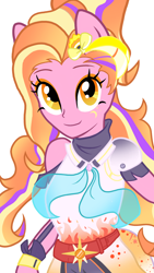 Size: 1080x1920 | Tagged: safe, artist:sallyso, luster dawn, equestria girls, g4, the last problem, bust, clothes, equestria girls-ified, eyelashes, female, ponied up, simple background, smiling, solo, white background