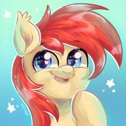 Size: 600x600 | Tagged: safe, artist:avui, oc, oc only, bat pony, pony, bust, simple background, solo