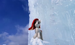 Size: 2048x1235 | Tagged: safe, photographer:pakapaka1993, oc, oc only, oc:poniko, earth pony, pony, ice, icicle, irl, japan, photo, plushie, snow, solo, winter