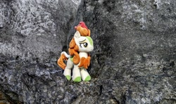 Size: 2048x1210 | Tagged: safe, photographer:pakapaka1993, autumn blaze, kirin, pony, g4, irl, japan, photo, plushie, rock, solo