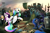 Size: 4000x2672 | Tagged: safe, artist:dipfanken, princess cadance, princess celestia, princess luna, queen chrysalis, thorax, oc, oc:captain black lotus, alicorn, changedling, changeling, pony, g4, armor, changeling armor, fine art parody, halberd, high res, king thorax, rome, royal guard, shield, spear, surrender, tail, tail hole, vercingetorix, vercingetorix throws down his arms, victorious villain, weapon