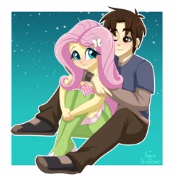 Size: 3230x3300 | Tagged: safe, artist:ameliacostanza, fluttershy, equestria girls, g4, crossover, crossover shipping, equestria girls-ified, female, high res, male, peter parker, petershy, shipping, straight