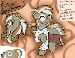 Size: 2048x1583 | Tagged: safe, artist:kalashnikitty, oc, oc:eileen galarman, pegasus, pony, female, reference sheet, smiling, solo, wings