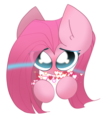 Size: 2000x2250 | Tagged: safe, artist:miryelis, pinkie pie, earth pony, pony, g4, blushing, cute, cuteamena, ear fluff, emoji, heart, heart eyes, hearts and hooves day, high res, holiday, long mane, looking at you, pinkamena diane pie, simple background, valentine, valentine's day, white background, wingding eyes
