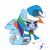 Size: 9934x9934 | Tagged: safe, artist:dimanizma, rainbow dash, pegasus, pony, g4, absurd resolution, anime, bag, blue, chibi, christmas, clothes, costume, cute, fate/stay night, female, filly, foal, happy new year, hat, hearth's warming eve, holiday, padoru, santa costume, santa hat, simple background, solo, spread wings, transparent background, watermark, wings