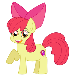 Size: 1280x1280 | Tagged: safe, artist:emo-self-shipping-art-doodles, apple bloom, earth pony, pony, adorabloom, cute, female, filly, foal, raised hoof, simple background, solo, transparent background