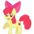 Size: 1280x1280 | Tagged: safe, artist:emo-self-shipping-art-doodles, apple bloom, earth pony, pony, g4, adorabloom, cute, female, filly, foal, raised hoof, simple background, solo, transparent background