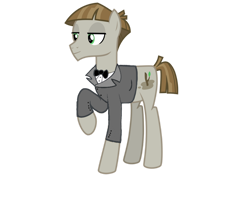 Size: 1280x1058 | Tagged: safe, artist:cartoonlover826, mudbriar, earth pony, pony, g4, clothes, simple background, smiling, solo, transparent background, tuxedo, vector, wedding suit, when he smiles