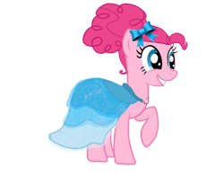 Size: 1280x1058 | Tagged: safe, artist:cartoonlover826, pinkie pie, earth pony, pony, g4, bridesmaid dress, clothes, dress, female, mare, simple background, smiling, solo, transparent background, vector