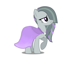 Size: 1280x1058 | Tagged: safe, artist:cartoonlover826, marble pie, earth pony, pony, g4, bridesmaid dress, clothes, dress, female, full body, hair over one eye, hooves, mare, raised hoof, shadow, simple background, smiling, solo, standing, transparent background, vector
