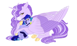 Size: 3600x2165 | Tagged: safe, artist:gigason, oc, oc only, oc:skye, alicorn, pony, female, filly, foal, high res, hug, mare, simple background, transparent background
