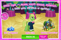 Size: 1038x684 | Tagged: safe, gameloft, apple crisp, g4, my little pony: magic princess, advertisement, costs real money, introduction card, male, sale, stallion