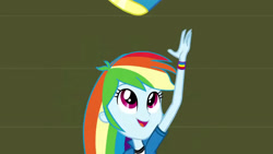 Size: 3410x1920 | Tagged: safe, screencap, rainbow dash, equestria girls, g4, my little pony equestria girls: friendship games, canterlot high, chs rally song, female, hat, high res, open mouth, open smile, smiling, solo, top hat