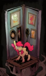 Size: 1750x2882 | Tagged: safe, artist:urbanqhoul, apple bloom, applejack, big macintosh, granny smith, earth pony, pony, g4, female, filly, foal, male, mare, painting, stallion