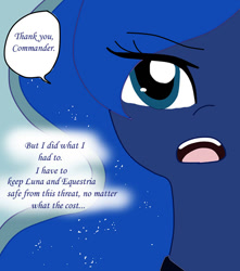 Size: 600x678 | Tagged: safe, artist:ask--luna-and-rarity, princess luna, alicorn, pony, series:arc 1, g4, female, implied lesbian, implied rariluna, implied rarity, implied shipping, offscreen character, solo