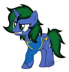 Size: 5000x5217 | Tagged: safe, artist:kaitykat117, oc, oc:starr luck(kaitykat), pony, unicorn, g4, absurd resolution, angry, base used, clothes, eye lashes, female, gradient mane, green eyes, gritted teeth, mare, military, name tag, raised leg, shirt, simple background, stern, transparent background, uniform, vector