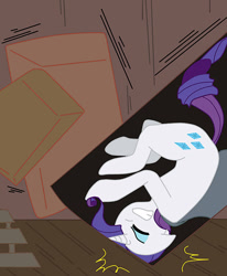 Size: 570x692 | Tagged: safe, artist:ask--luna-and-rarity, rarity, pony, unicorn, series:arc 1, g4, box, boxes, cloak, clothes, ship, solo