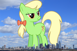 Size: 2100x1400 | Tagged: safe, artist:90sigma, artist:thegiantponyfan, apple munchies, earth pony, pony, g4, apple family member, dallas, female, giant pony, giant/macro earth pony, giantess, highrise ponies, irl, macro, mare, mega giant, photo, ponies in real life, texas