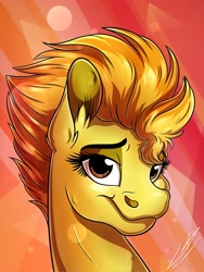 Size: 3000x4000 | Tagged: safe, artist:lupiarts, spitfire, pegasus, pony, g4, bust, female, high res, mare, portrait, smiling, solo