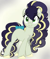 Size: 1346x1585 | Tagged: safe, artist:teonnakatztkgs, oc, oc only, earth pony, pony, base used, bow, earth pony oc, eyelashes, female, freckles, magical lesbian spawn, mare, offspring, parent:applejack, parent:coloratura, parents:rarajack, simple background, solo, tail, tail bow