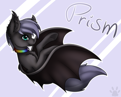Size: 2738x2190 | Tagged: safe, artist:maneblue, oc, oc only, bat pony, pony, abstract background, bat pony oc, bat wings, choker, high res, solo, wings