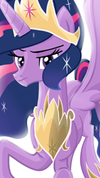 Size: 1080x1920 | Tagged: safe, artist:sallyso, twilight sparkle, alicorn, pony, g4, the last problem, ethereal mane, eyelashes, female, hoof shoes, jewelry, mare, older, older twilight, older twilight sparkle (alicorn), princess twilight 2.0, simple background, solo, starry mane, tiara, twilight sparkle (alicorn), white background