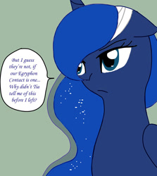 Size: 600x674 | Tagged: safe, artist:ask--luna-and-rarity, princess luna, alicorn, pony, series:arc 1, g4, bandage, solo