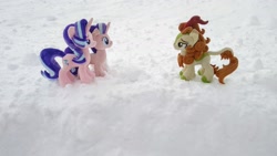 Size: 2048x1156 | Tagged: safe, photographer:pakapaka1993, autumn blaze, starlight glimmer, kirin, pony, unicorn, g4, irl, japan, photo, plushie, self paradox, self ponidox, snow, winter