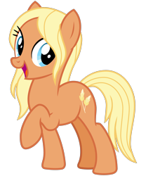 Size: 2500x3000 | Tagged: safe, artist:cheezedoodle96, amber grain, earth pony, pony, g4, .svg available, female, friendship student, full body, high res, hooves, looking at you, mare, open mouth, open smile, raised hoof, simple background, smiling, smiling at you, solo, standing, svg, tail, transparent background, vector