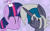 Size: 672x420 | Tagged: safe, artist:bloody-liu, artist:jadeharmony, artist:krystalheartbases, twilight sparkle, oc, oc:elizabat stormfeather, alicorn, bat pony, bat pony alicorn, pony, g4, alicorn oc, base used, bat pony oc, bat wings, birthday, blue background, duo, eyes closed, female, hat, horn, mare, party hat, simple background, tara strong, twilight sparkle (alicorn), wings