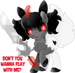 Size: 1280x1250 | Tagged: safe, artist:pure-blue-heart, oc, oc only, oc:bunz, pony, unicorn, black hair, bow, bunny tail, commission, female, hair bow, levitation, magic, red eyes, simple background, sword, tail, telekinesis, transparent background, weapon