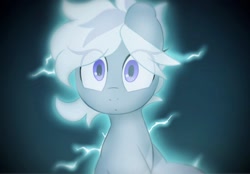 Size: 2042x1424 | Tagged: safe, artist:mochi_nation, oc, oc only, oc:silver bolt, earth pony, pony, electricity, eye clipping through hair, female, looking at you, mare, solo