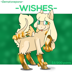 Size: 1000x1000 | Tagged: safe, artist:undergamergirl, oc, oc:amani, original species, adoptable, closed species, crysvalonia, female, filly, foal, gemstone pony, gemstones, green eyes, wings