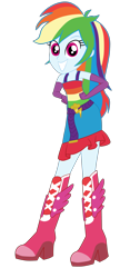 Size: 2000x4256 | Tagged: safe, artist:gmaplay, rainbow dash, equestria girls, g4, bare shoulders, boots, cute, dashabetes, fall formal outfits, high heel boots, shoes, simple background, sleeveless, solo, transparent background