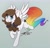 Size: 2241x2160 | Tagged: safe, artist:mindlessnik, artist:mindlesssketching, oc, oc only, oc:color splash, pegasus, pony, bow, female, flying, gray background, hair bow, high res, mare, rainbow tail, simple background, solo, tail