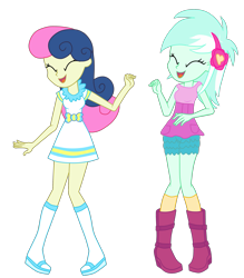 Size: 2411x2754 | Tagged: safe, artist:gmaplay, bon bon, lyra heartstrings, sweetie drops, equestria girls, g4, happily ever after party, my little pony equestria girls: better together, female, high res, lesbian, ship:lyrabon, shipping, simple background, transparent background