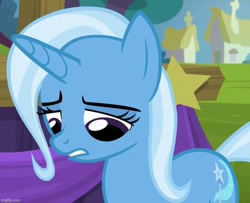 Size: 781x633 | Tagged: safe, screencap, trixie, pony, unicorn, g4, no second prances, cropped, sad