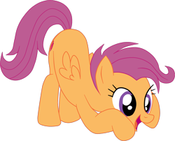 Size: 2318x1872 | Tagged: safe, artist:gmaplay, scootaloo, pegasus, pony, g4, growing up is hard to do, ass up, butt, cute, cutealoo, face down ass up, plot, scootabutt, simple background, solo, transparent background