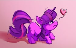 Size: 852x537 | Tagged: safe, artist:applepost67, twilight sparkle, pony, unicorn, g4, cute, female, floating heart, heart, mare, smiling, solo, twiabetes, unicorn twilight