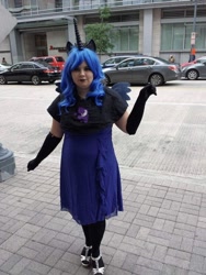 Size: 600x800 | Tagged: safe, artist:twilighttempest66, princess luna, human, g4, 2017, clothes, cosplay, costume, gloves, irl, irl human, long gloves, photo