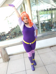 Size: 2121x2828 | Tagged: safe, artist:twilighttempest66, adagio dazzle, human, equestria girls, g4, chubby, clothes, cosplay, costume, disguise, disguised siren, hand on hip, high res, irl, irl human, otakon, otakon 2016, photo