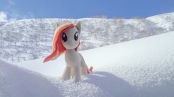 Size: 1024x575 | Tagged: safe, photographer:pakapaka1993, oc, oc only, oc:poniko, earth pony, pony, earth pony oc, irl, japan, photo, plushie, snow, solo, tree, winter