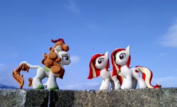 Size: 2048x1241 | Tagged: safe, photographer:pakapaka1993, autumn blaze, oc, oc:poniko, kirin, pony, g4, irl, japan, photo, plushie, self paradox, self ponidox, trio